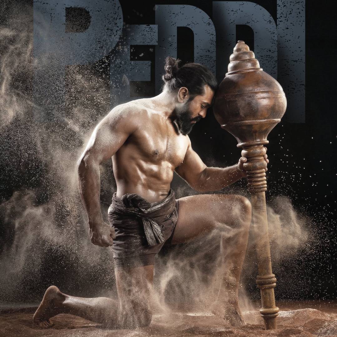 Ram Charan in Peddi movie poster or behind the scenes Ram Charan in Peddi movie poster or behind the scenes