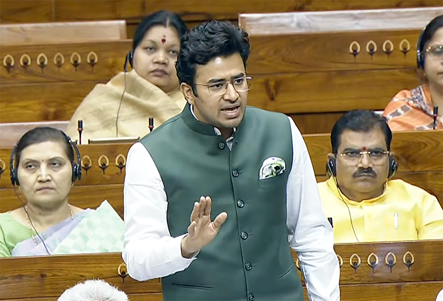 BJP MP Tejasvi Surya addressing Lok Sabha on Delimitation Bill 2026 BJP MP Tejasvi Surya addressing Lok Sabha on Delimitation Bill 2026