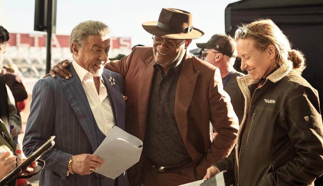 Sylvester Stallone and Samuel L Jackson on Frisco King set Sylvester Stallone and Samuel L Jackson on Frisco King set