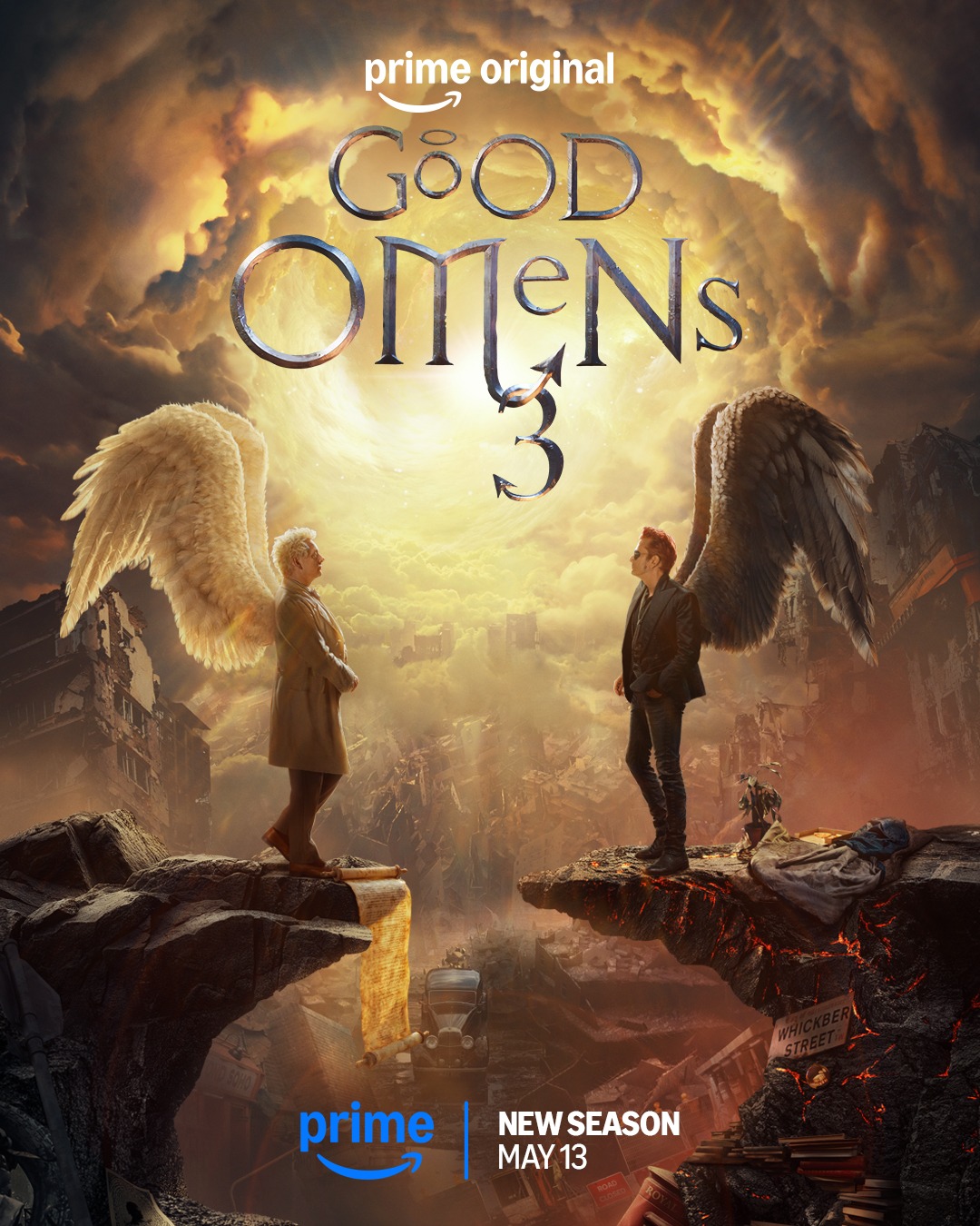 Michael Sheen and David Tennant in character as Aziraphale and Crowley from the Good Omens 3 trailer Michael Sheen and David Tennant in character as Aziraphale and Crowley from the Good Omens 3 trailer