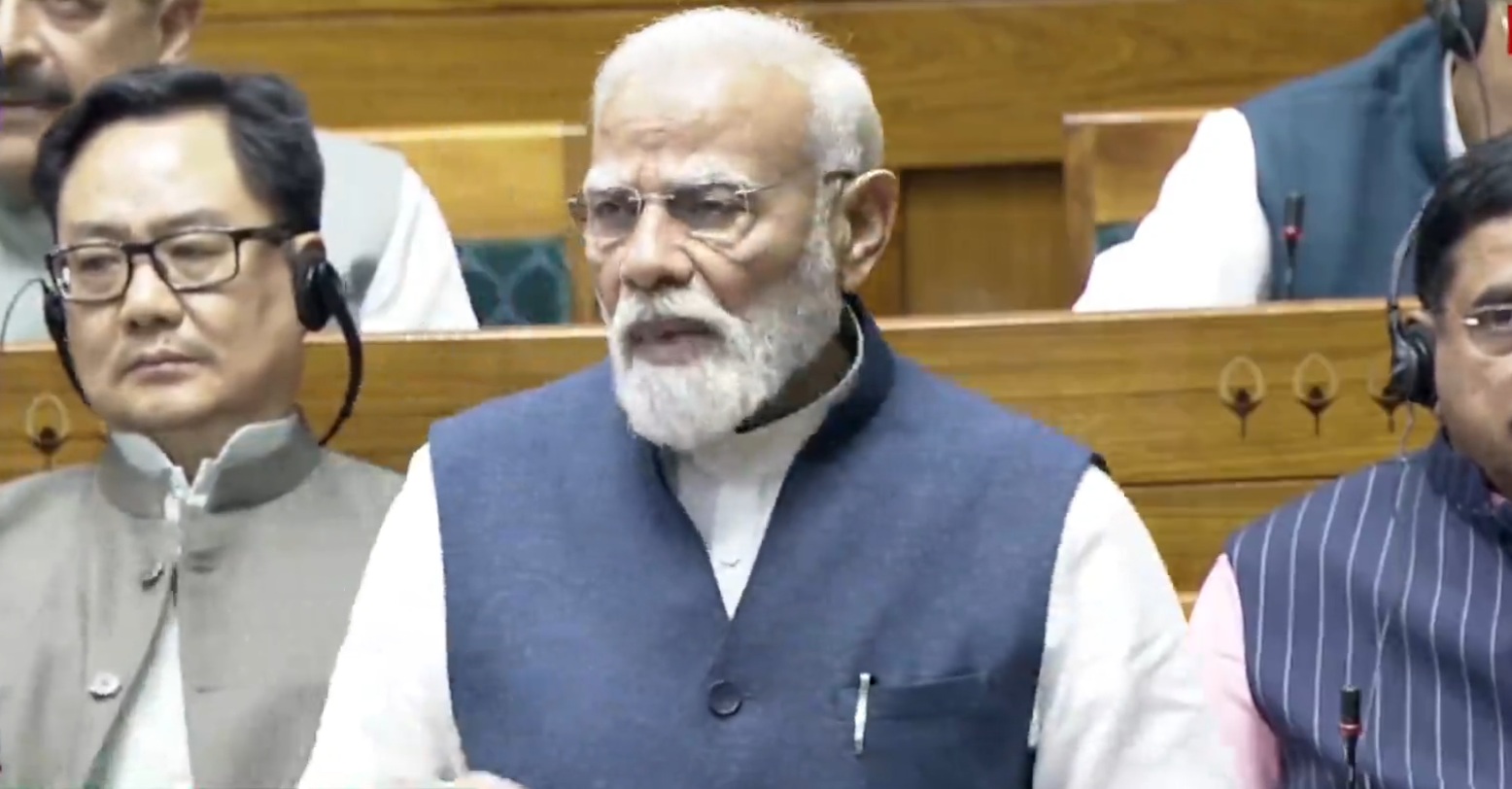 PM Modi addressing Parliament about women's reservation bill PM Modi addressing Parliament about women's reservation bill