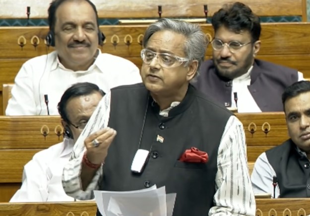 Shashi Tharoor speaking in Parliament about women's reservation and delimitation Shashi Tharoor speaking in Parliament about women's reservation and delimitation