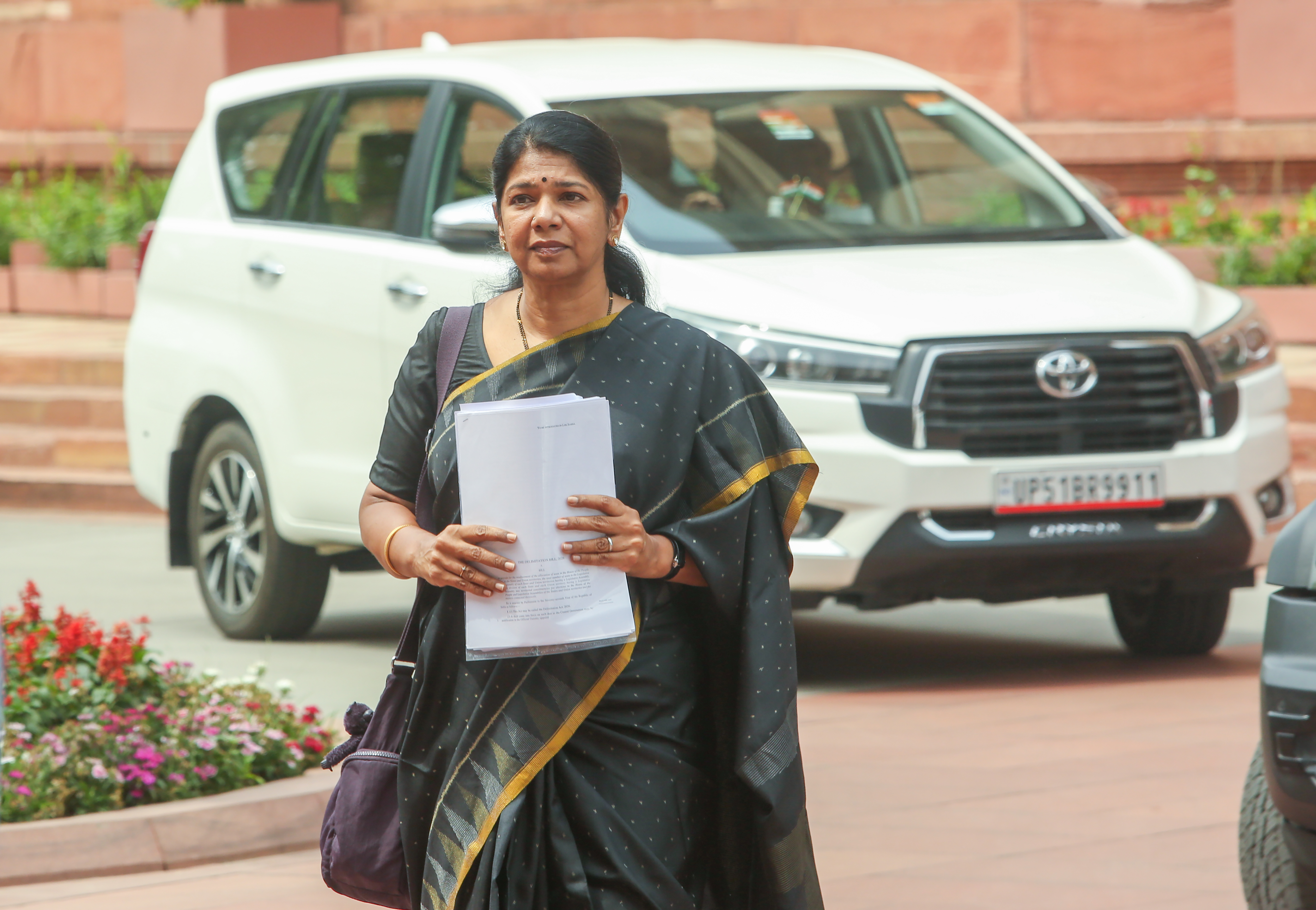 Women Opposition MPs discussing Women's Reservation Bill and delimitation in Parliament Women Opposition MPs discussing Women's Reservation Bill and delimitation in Parliament