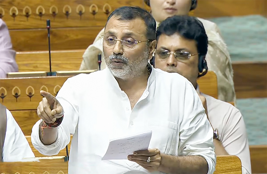 Nishikant Dubey speaking in Lok Sabha during Women's quota bill debate Nishikant Dubey speaking in Lok Sabha during Women's quota bill debate