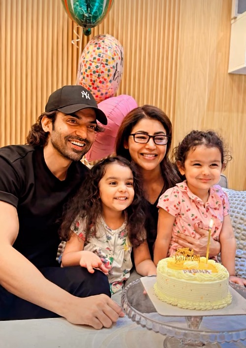 Gurmeet Choudhary and Debina Bonnerjee birthday celebration with daughters Gurmeet Choudhary and Debina Bonnerjee birthday celebration with daughters