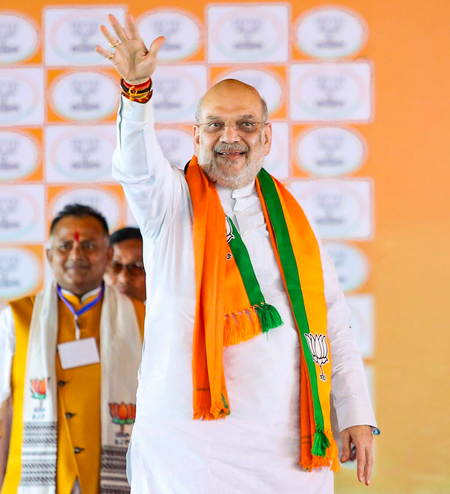 HM Shah leading a BJP roadshow in Tamil Nadu HM Shah leading a BJP roadshow in Tamil Nadu