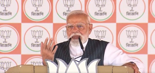 PM Modi addressing a campaign rally in Purulia district West Bengal PM Modi addressing a campaign rally in Purulia district West Bengal