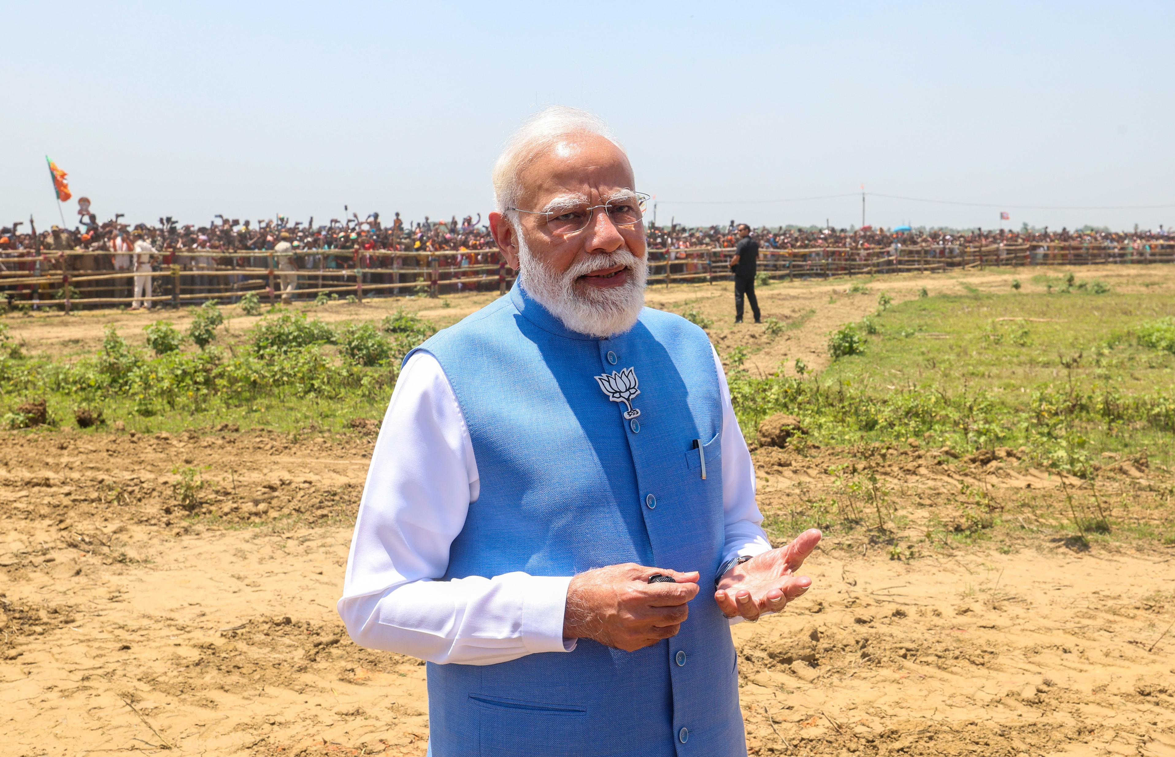 PM Modi addressing election rally in West Bengal tribal area PM Modi addressing election rally in West Bengal tribal area