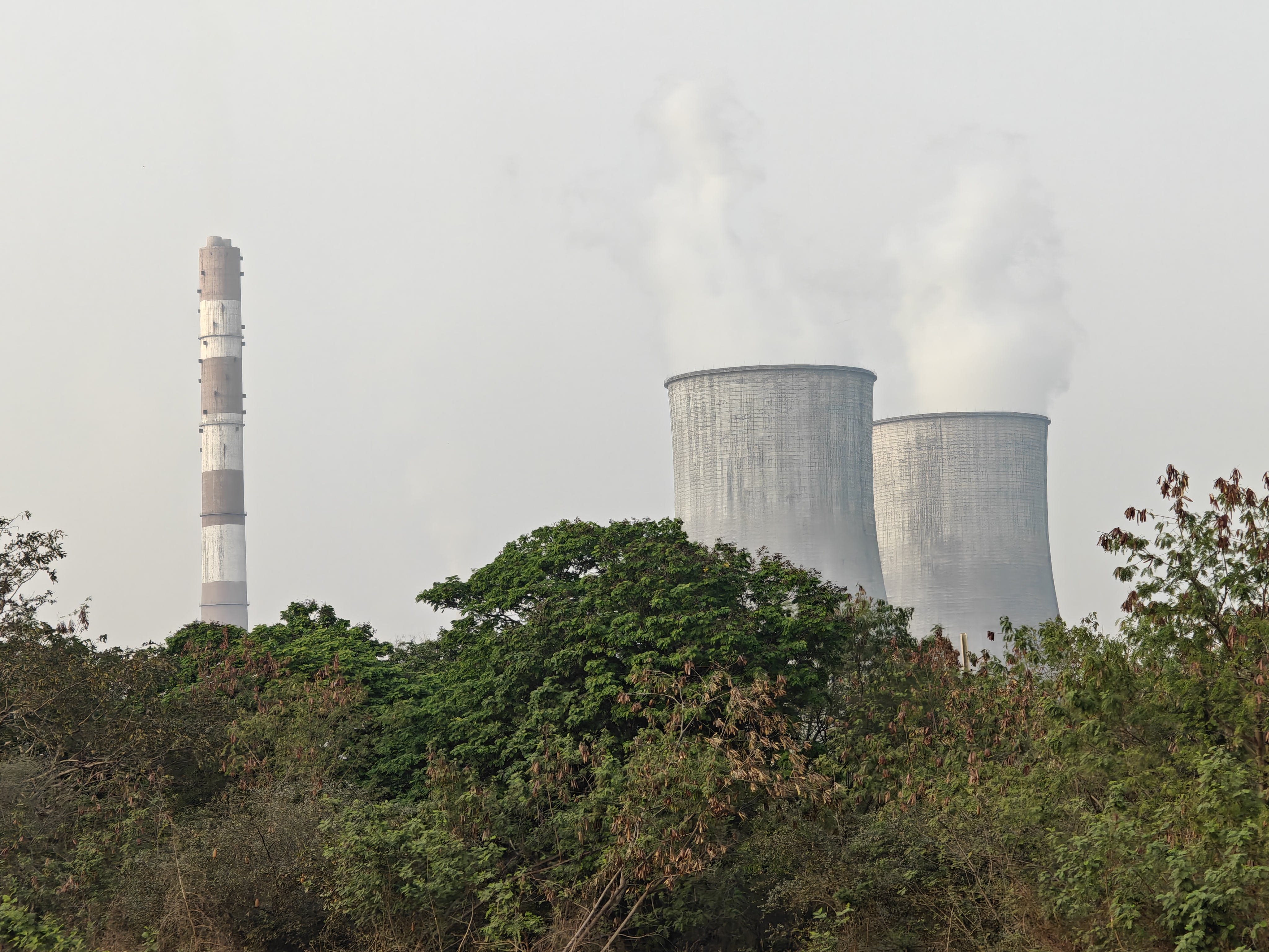 Nuclear power plant in India with cooling towers Nuclear power plant in India with cooling towers