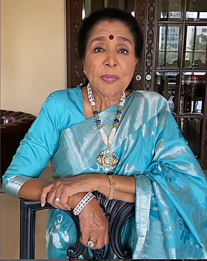 Legendary singer Asha Bhosle in a recent photograph Legendary singer Asha Bhosle in a recent photograph