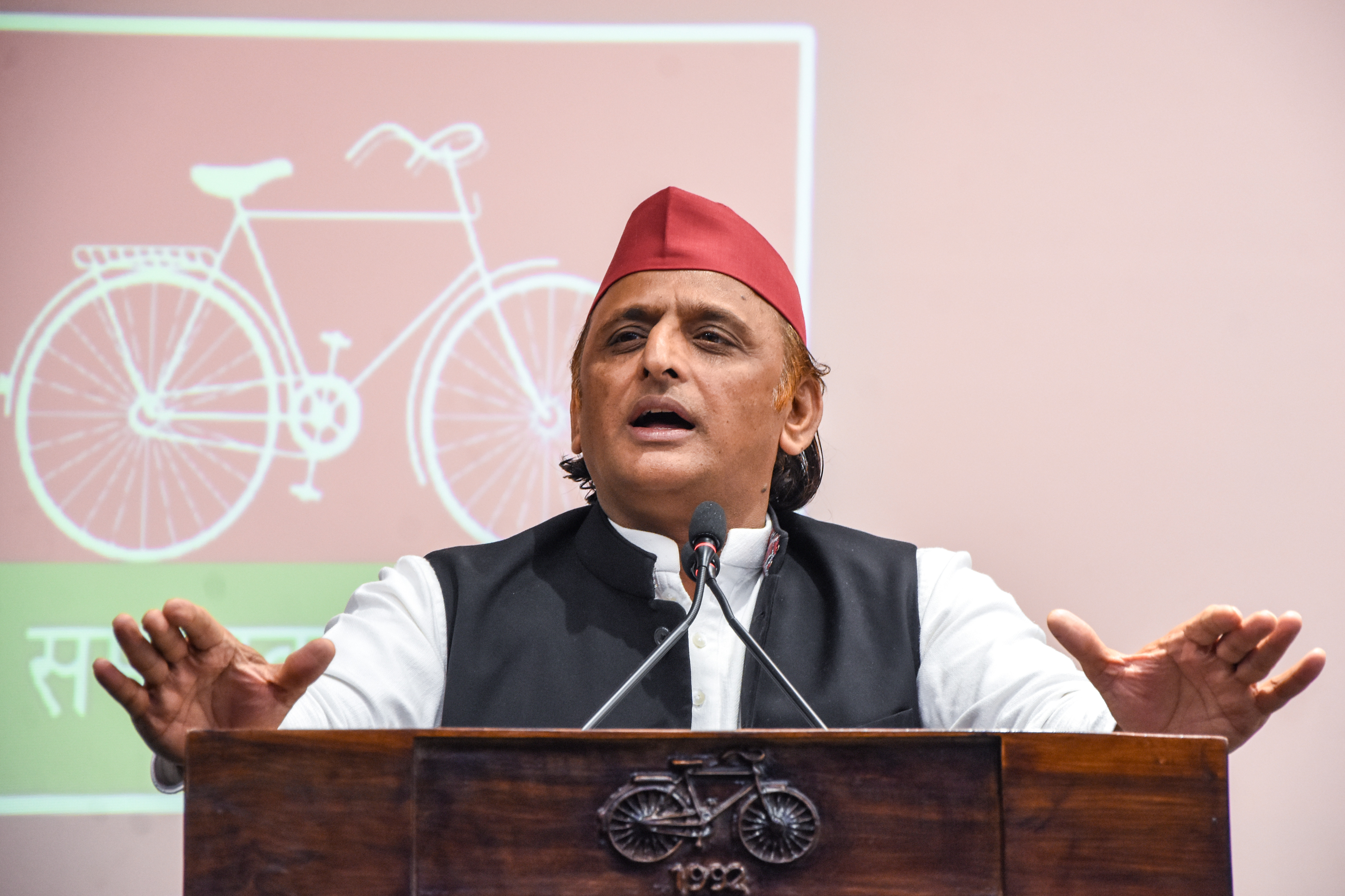 Akhilesh Yadav speaking about Noida protest and BJP policies Akhilesh Yadav speaking about Noida protest and BJP policies