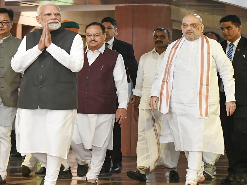 PM Modi and HM Shah celebrating Assam hat-trick mandate PM Modi and HM Shah celebrating Assam hat-trick mandate