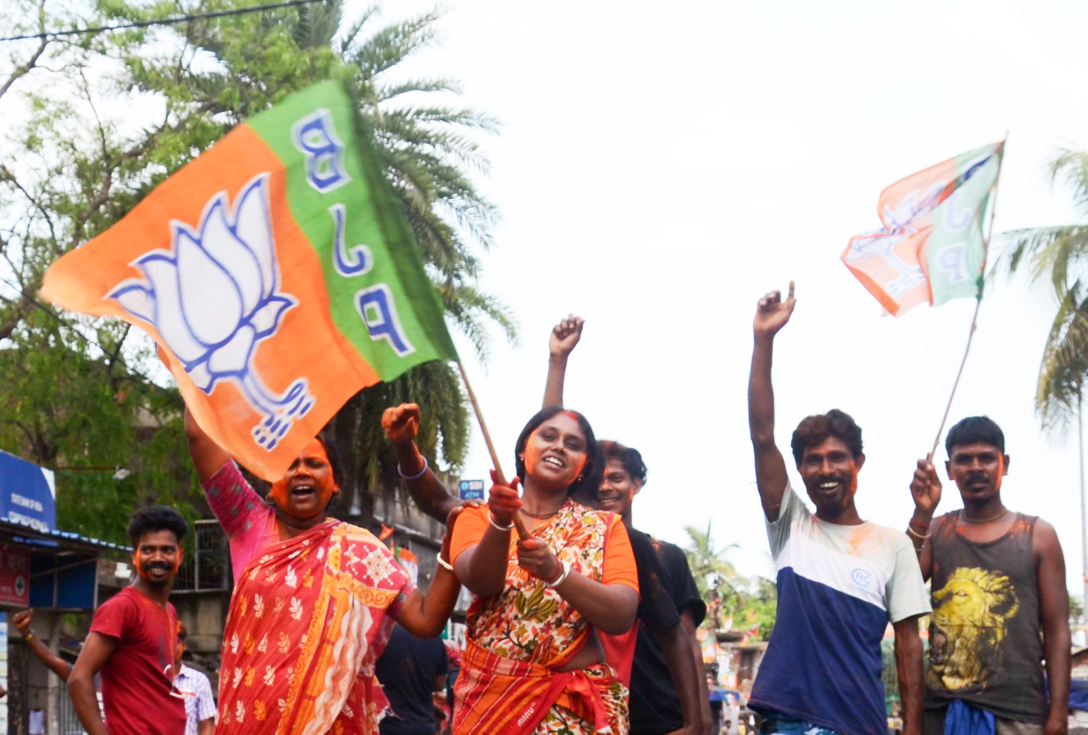 Dalit voters supporting BJP at election rally Dalit voters supporting BJP at election rally