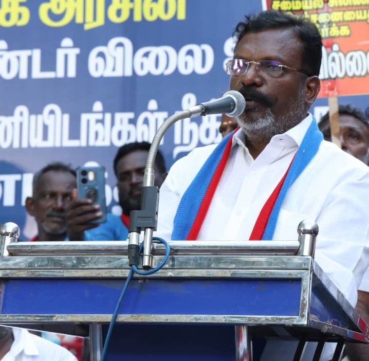 VCK leader Thol Thirumavalavan at political meeting demanding deputy CM post VCK leader Thol Thirumavalavan at political meeting demanding deputy CM post