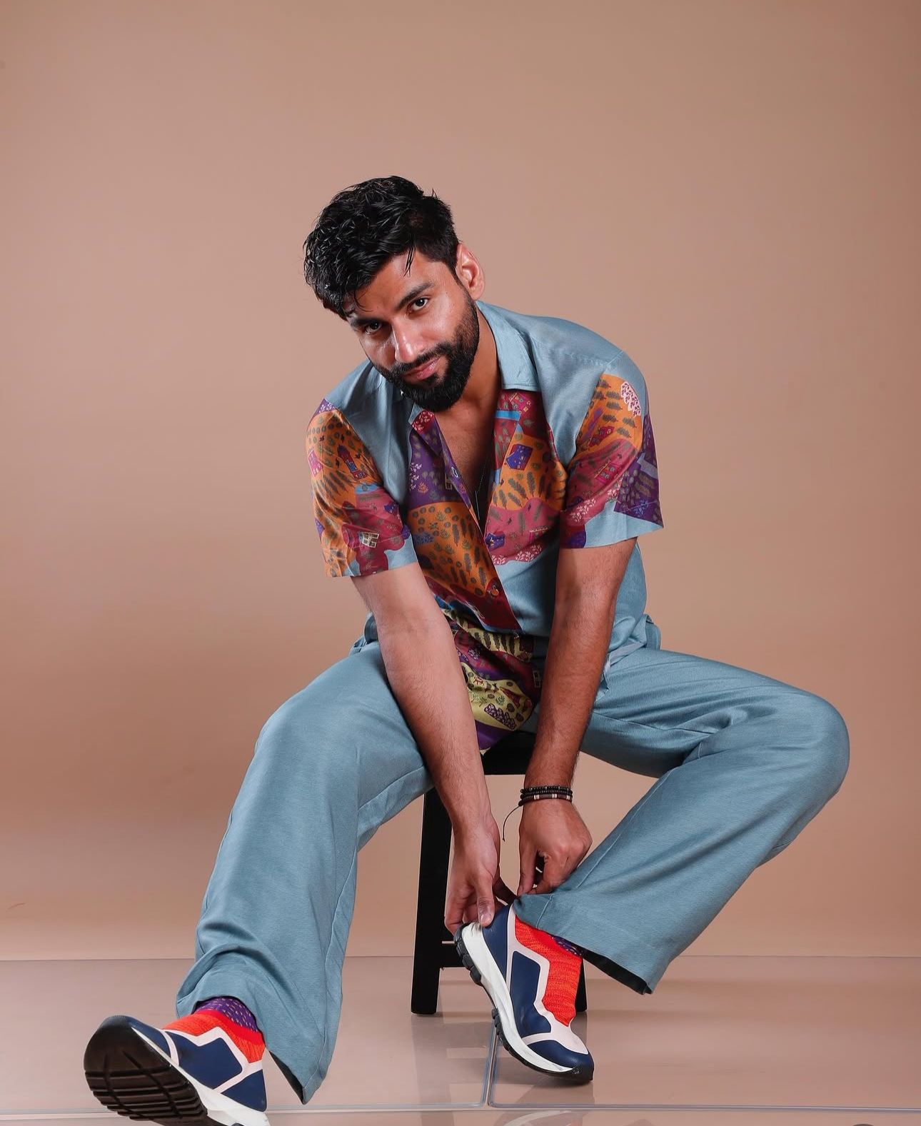 Harsh Gujral smiling confidently for Khatron Ke Khiladi 15 promotional photo Harsh Gujral smiling confidently for Khatron Ke Khiladi 15 promotional photo