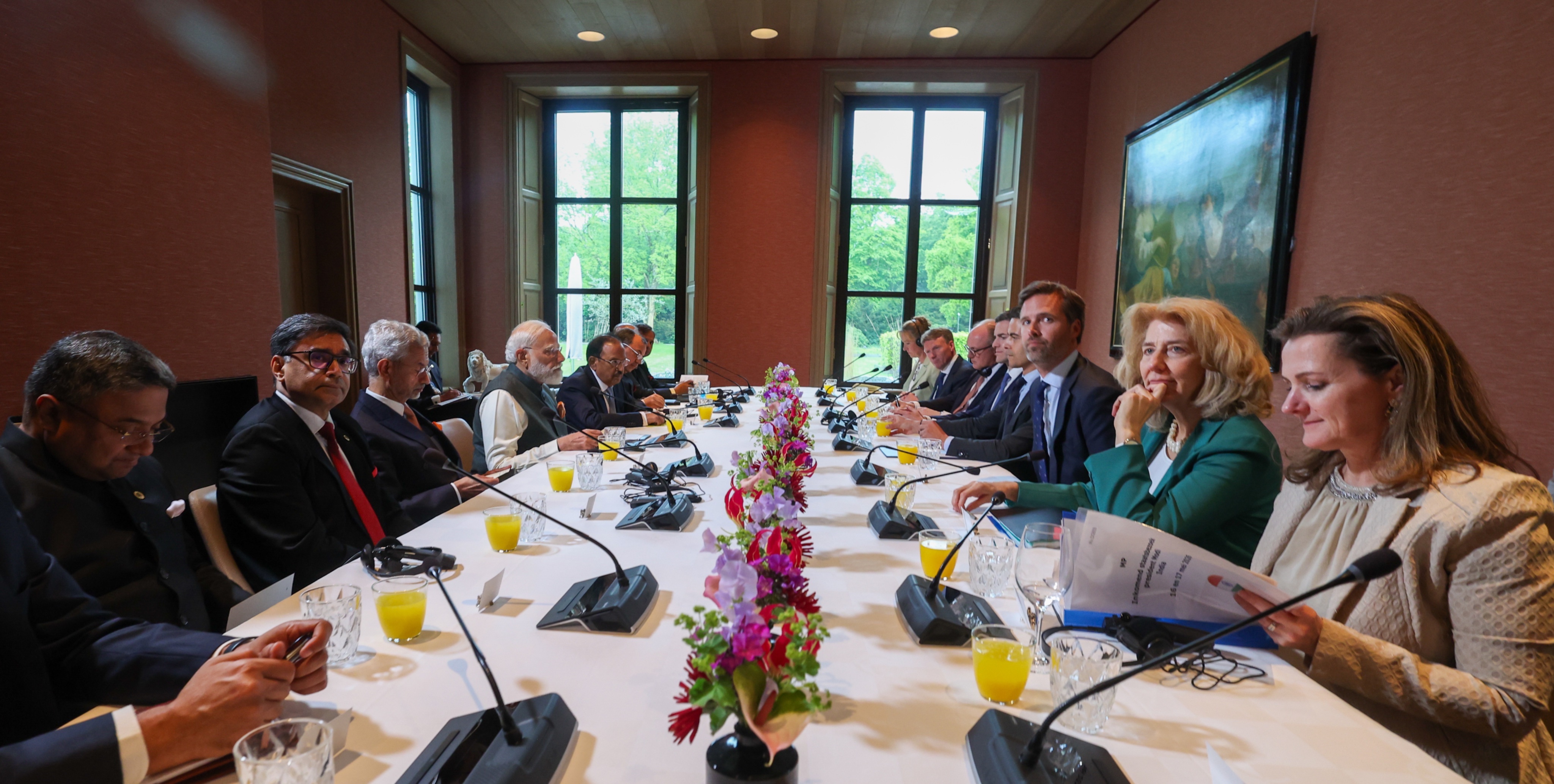 Prime Minister Narendra Modi shaking hands with Dutch counterpart Rob Jetten during official bilateral talks Prime Minister Narendra Modi shaking hands with Dutch counterpart Rob Jetten during official bilateral talks