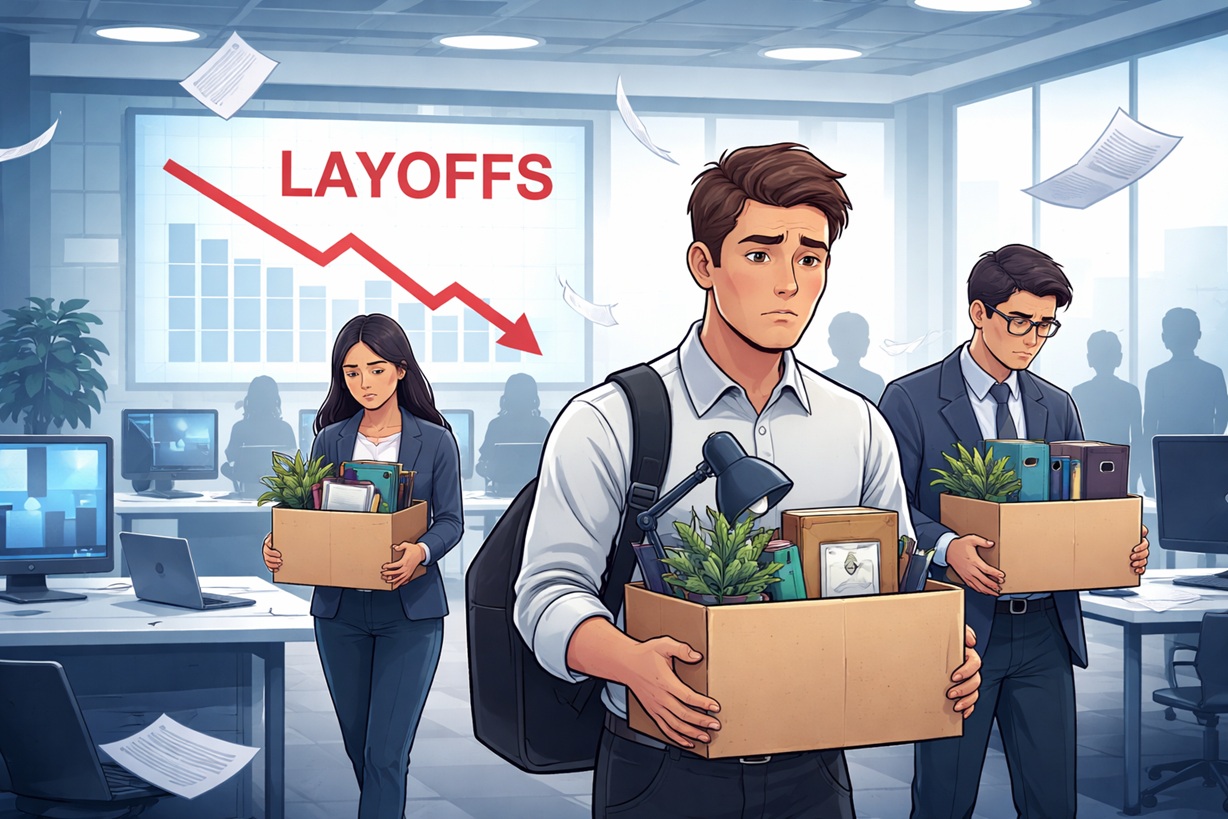 Meta layoffs announcement with company logo and timeline Meta layoffs announcement with company logo and timeline