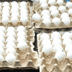 Broken eggs in a market in Bangladesh as demand rises due to price increases Broken eggs in a market in Bangladesh as demand rises due to price increases
