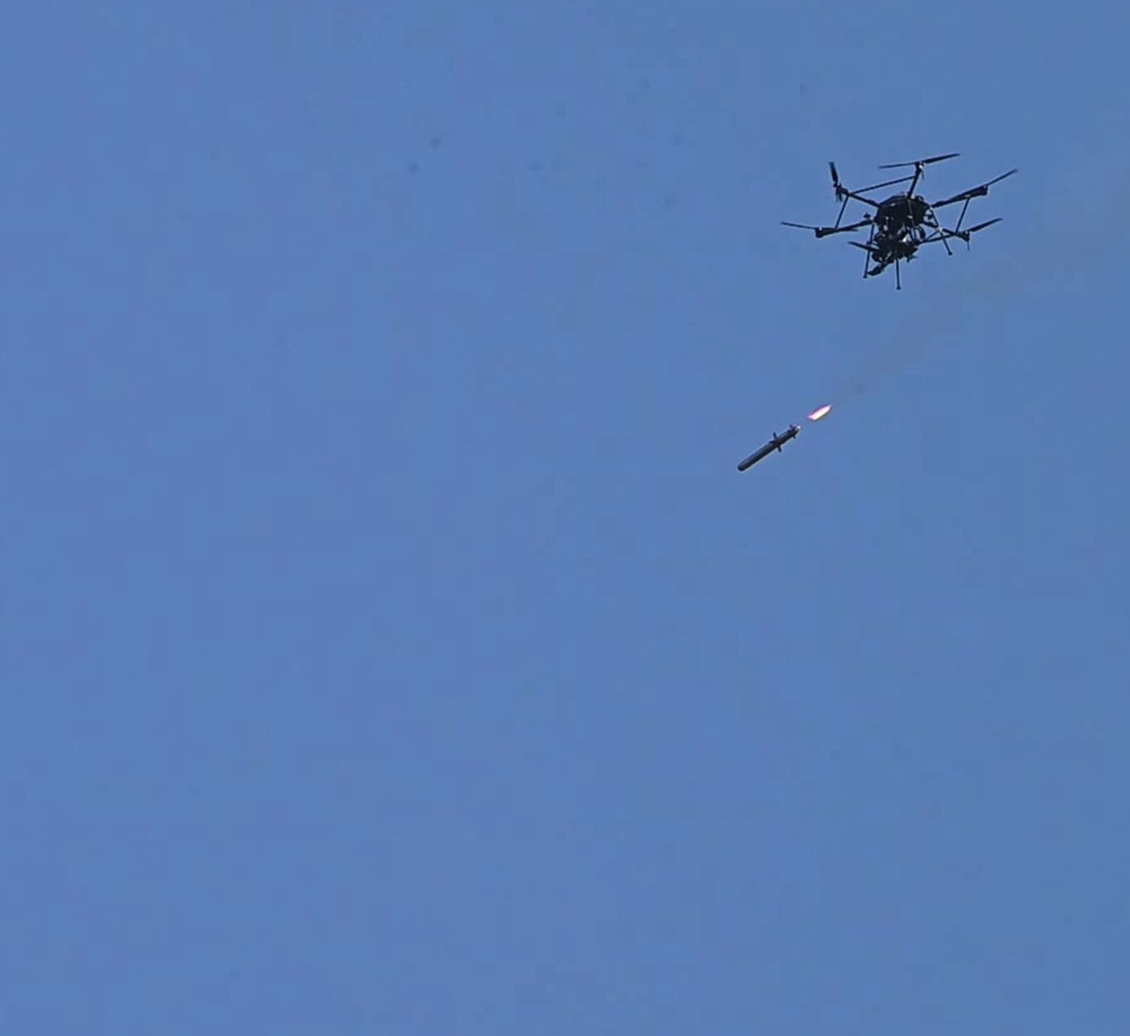 DRDO precision guided missile launched from unmanned aerial vehicle during trial DRDO precision guided missile launched from unmanned aerial vehicle during trial