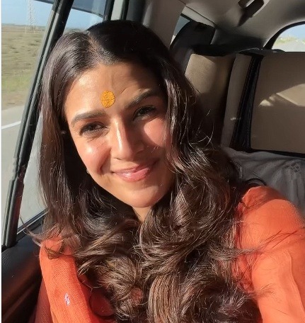 Nimrat Kaur posing for a picture at Somnath Temple during her Gujarat pilgrimage Nimrat Kaur posing for a picture at Somnath Temple during her Gujarat pilgrimage