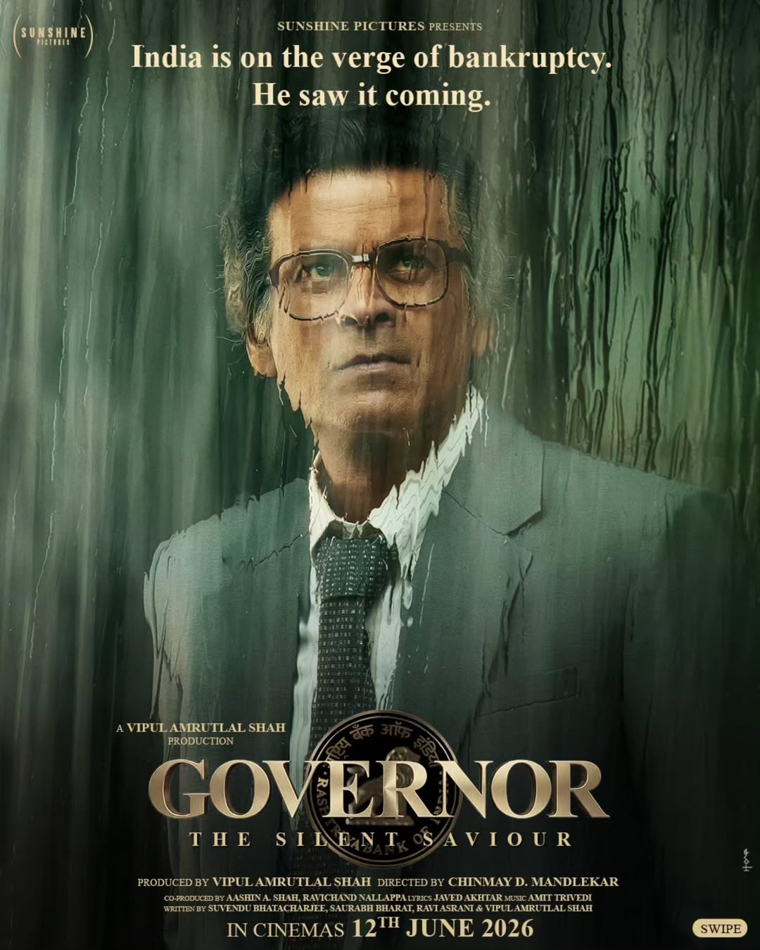 Governor film poster with Vipul Amrutlal Shah and PM Modi economic message Governor film poster with Vipul Amrutlal Shah and PM Modi economic message