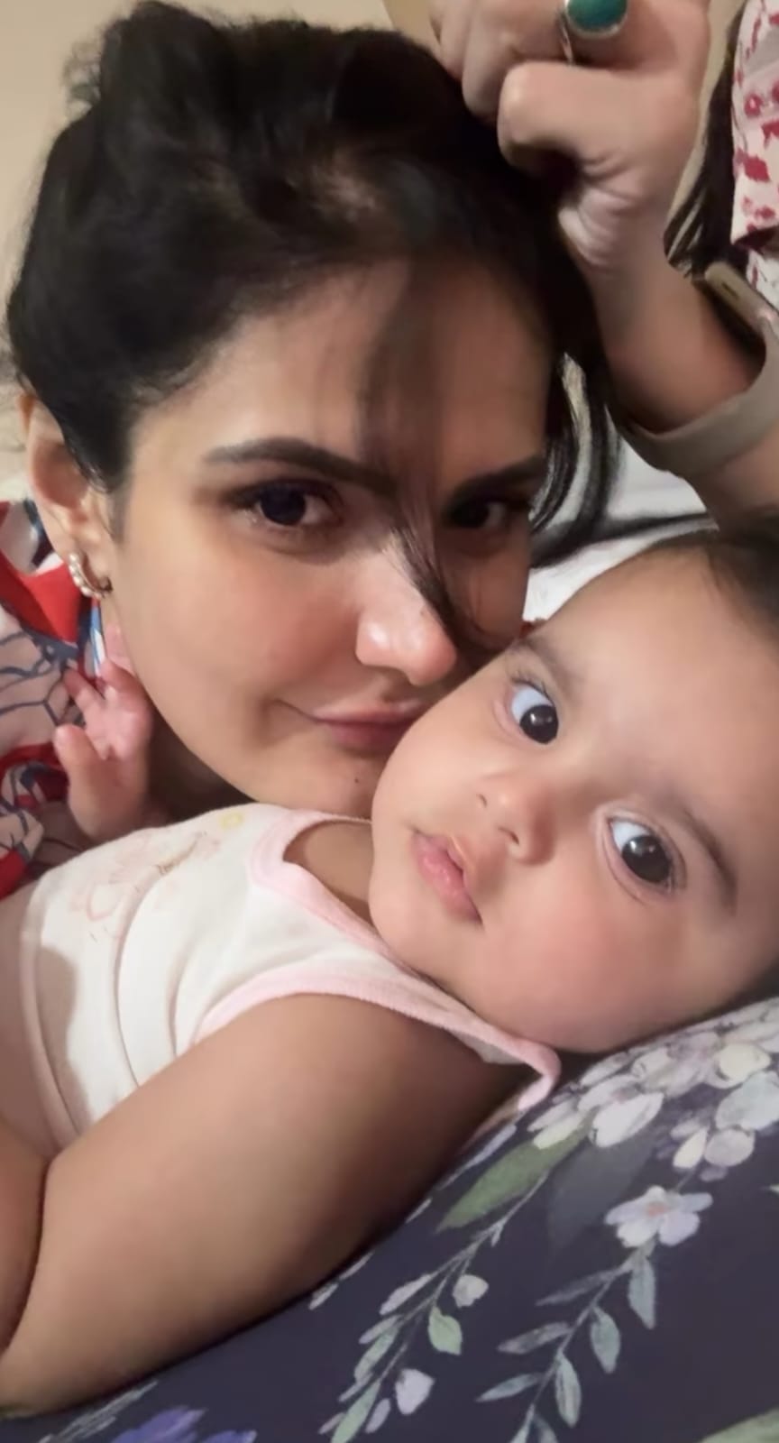 Zareen Khan cuddling her niece Aizel on her first birthday Zareen Khan cuddling her niece Aizel on her first birthday
