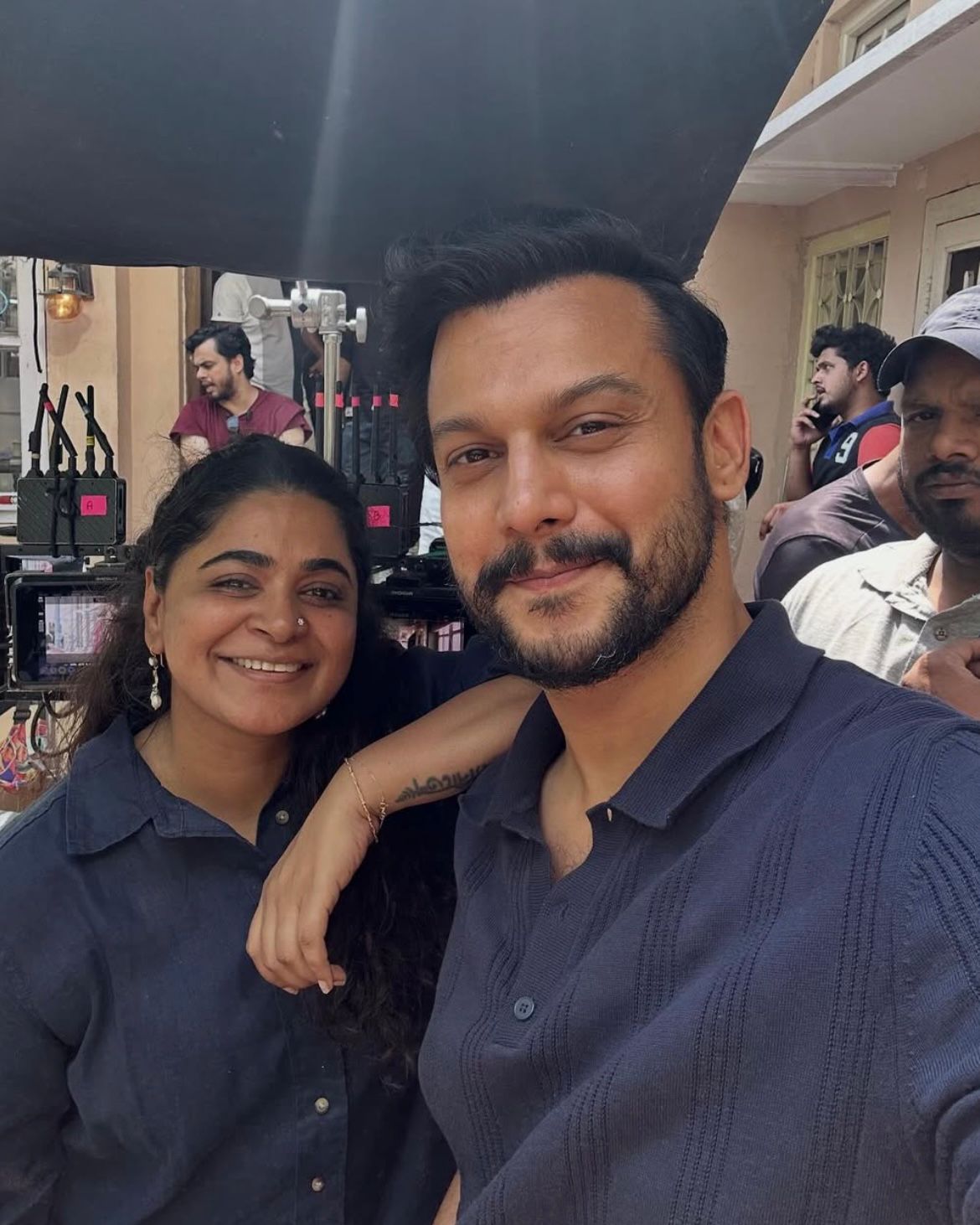 Adinath Kothare working with Ashwiny Iyer Tiwari on System set Adinath Kothare working with Ashwiny Iyer Tiwari on System set