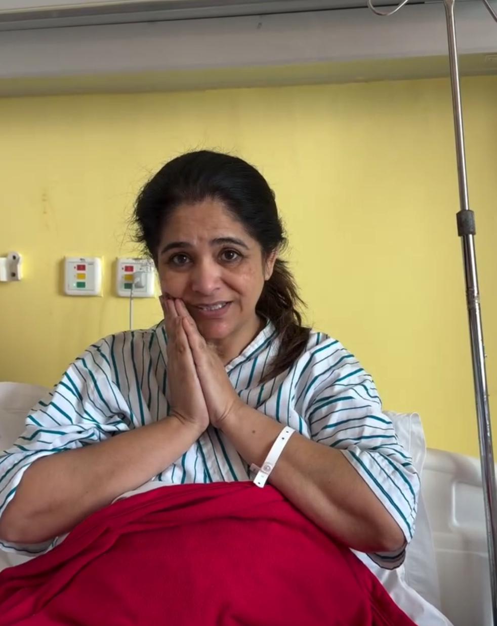 Pankaj Bhadouria in hospital after breast cancer surgery Pankaj Bhadouria in hospital after breast cancer surgery