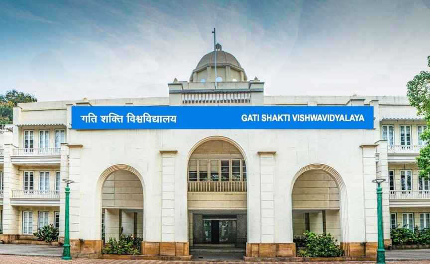 Gati Shakti Vishwavidyalaya campus showcasing growth in education research and placements Gati Shakti Vishwavidyalaya campus showcasing growth in education research and placements
