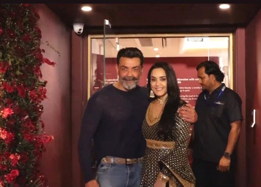 Bobby Deol and Preity Zinta walking hand in hand at a Bollywood event reunion Bobby Deol and Preity Zinta walking hand in hand at a Bollywood event reunion