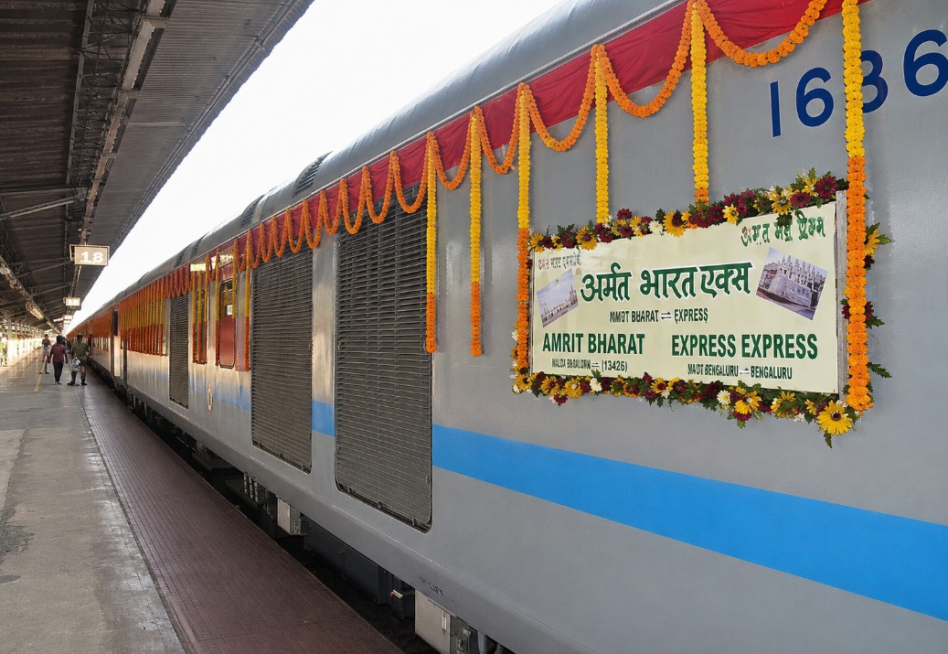 Maitree Express train at station representing India-Bangladesh rail connectivity Maitree Express train at station representing India-Bangladesh rail connectivity