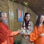 Raveena Tandon World Environment Day calf feeding Ma Gange blessings Raveena Tandon World Environment Day calf feeding Ma Gange blessings