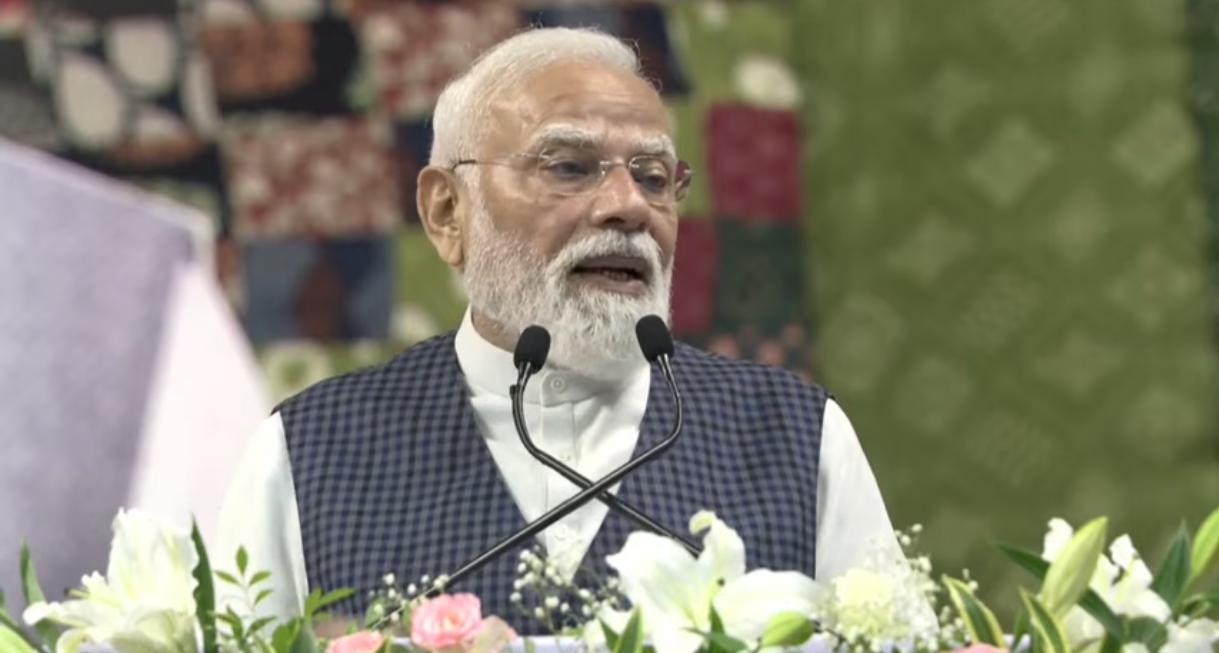 PM Modi speaking at event promoting Gujarat green energy initiative PM Modi speaking at event promoting Gujarat green energy initiative