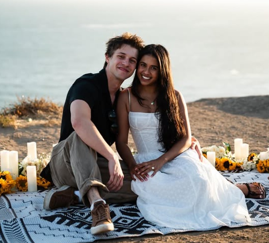 Dishani gets engaged to Myles with a ring on her finger Dishani gets engaged to Myles with a ring on her finger