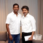 Vishal and Tamil Nadu CM Vijay smiling during their recent meeting Vishal and Tamil Nadu CM Vijay smiling during their recent meeting