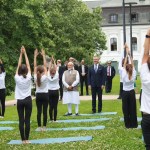 PM Modi watches Slovak schoolchildren perform Yoga demonstration PM Modi watches Slovak schoolchildren perform Yoga demonstration