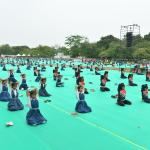 Free yoga classes Gujarat with citizens practising outdoors Free yoga classes Gujarat with citizens practising outdoors