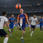 Anupam Kher wearing India football jersey in stadium scene Anupam Kher wearing India football jersey in stadium scene