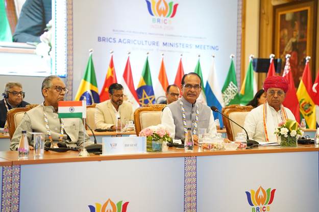 Shivraj Singh Chouhan addressing press conference after BRICS Indore Declaration adoption Shivraj Singh Chouhan addressing press conference after BRICS Indore Declaration adoption