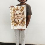 Unique art Neemush artist painting Modi portrait with tea Unique art Neemush artist painting Modi portrait with tea
