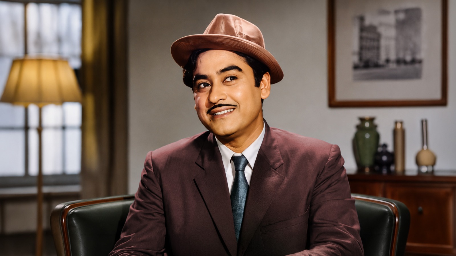 Kishore Kumar with his son Amit Kumar in a candid family moment Kishore Kumar with his son Amit Kumar in a candid family moment