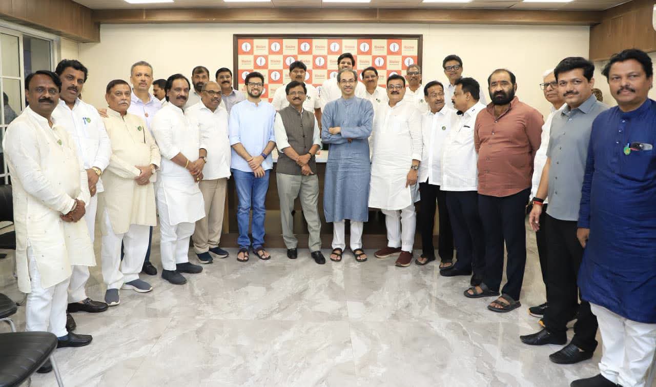 Uddhav Thackeray addressing Shiv Sena UBT legislators at a meeting amid defection buzz Uddhav Thackeray addressing Shiv Sena UBT legislators at a meeting amid defection buzz