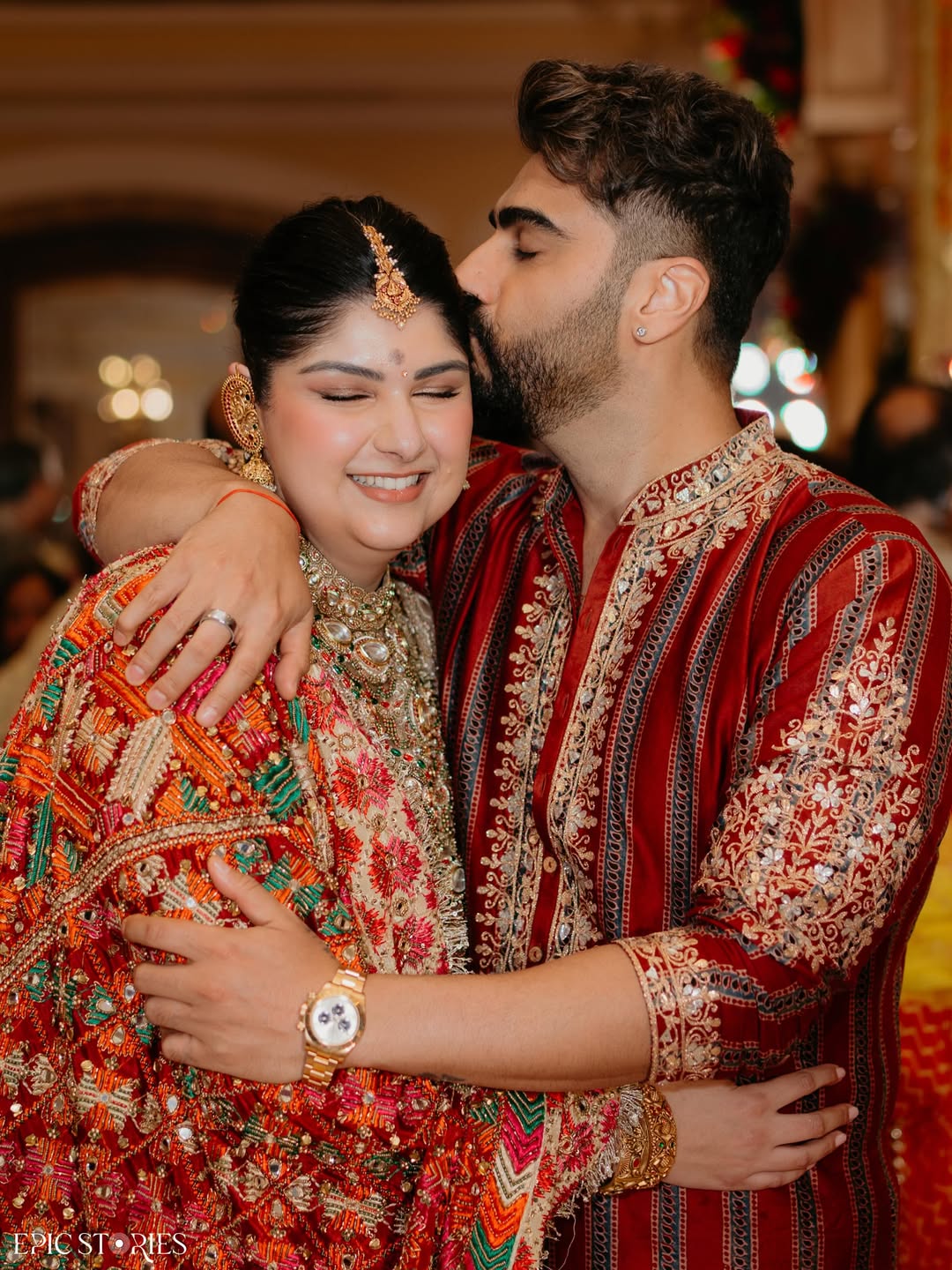 Arjun Kapoor with sister Anshula at her engagement ceremony Arjun Kapoor with sister Anshula at her engagement ceremony