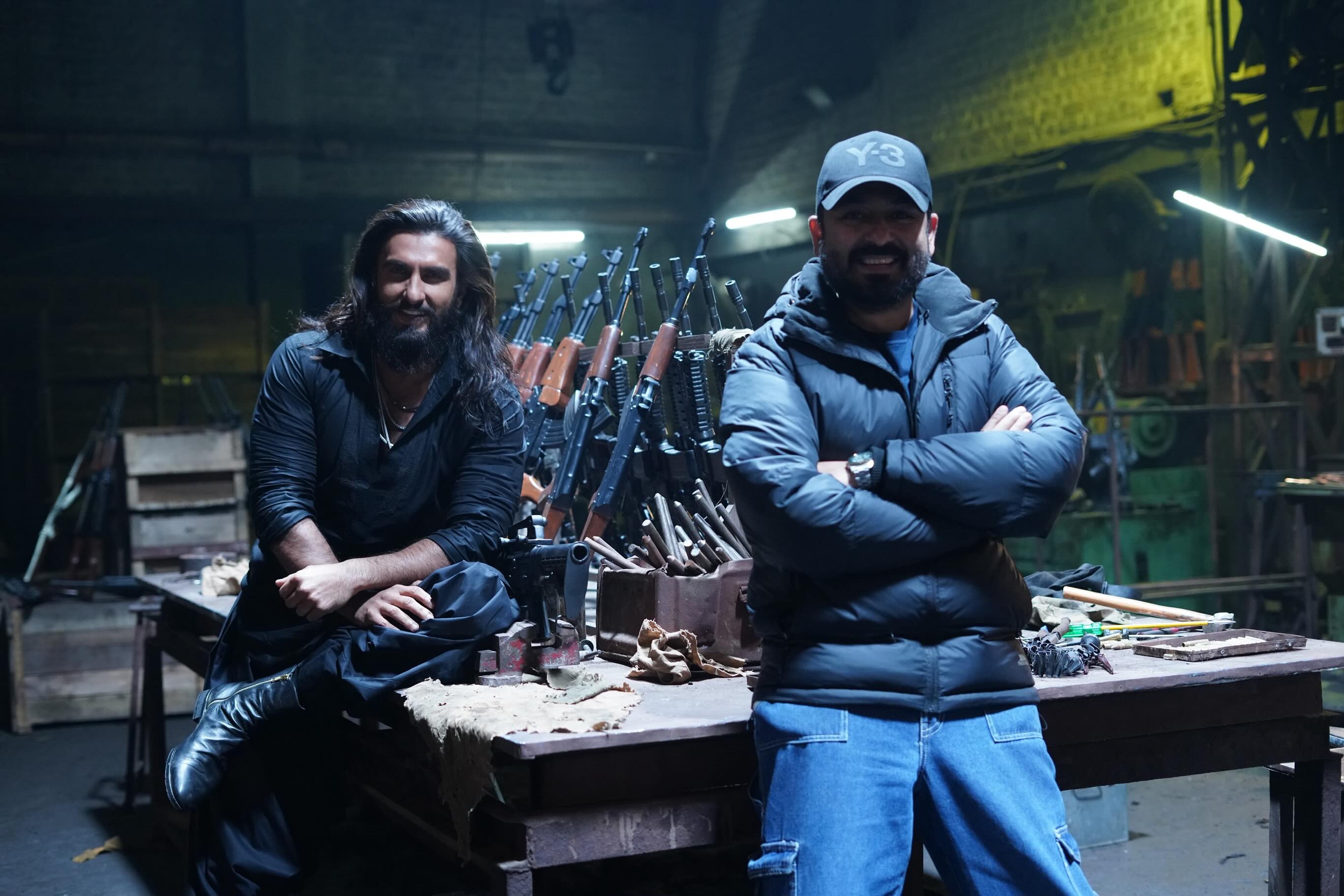 Aditya Dhar and Ranveer Singh on set of Dhurandhar Aditya Dhar and Ranveer Singh on set of Dhurandhar