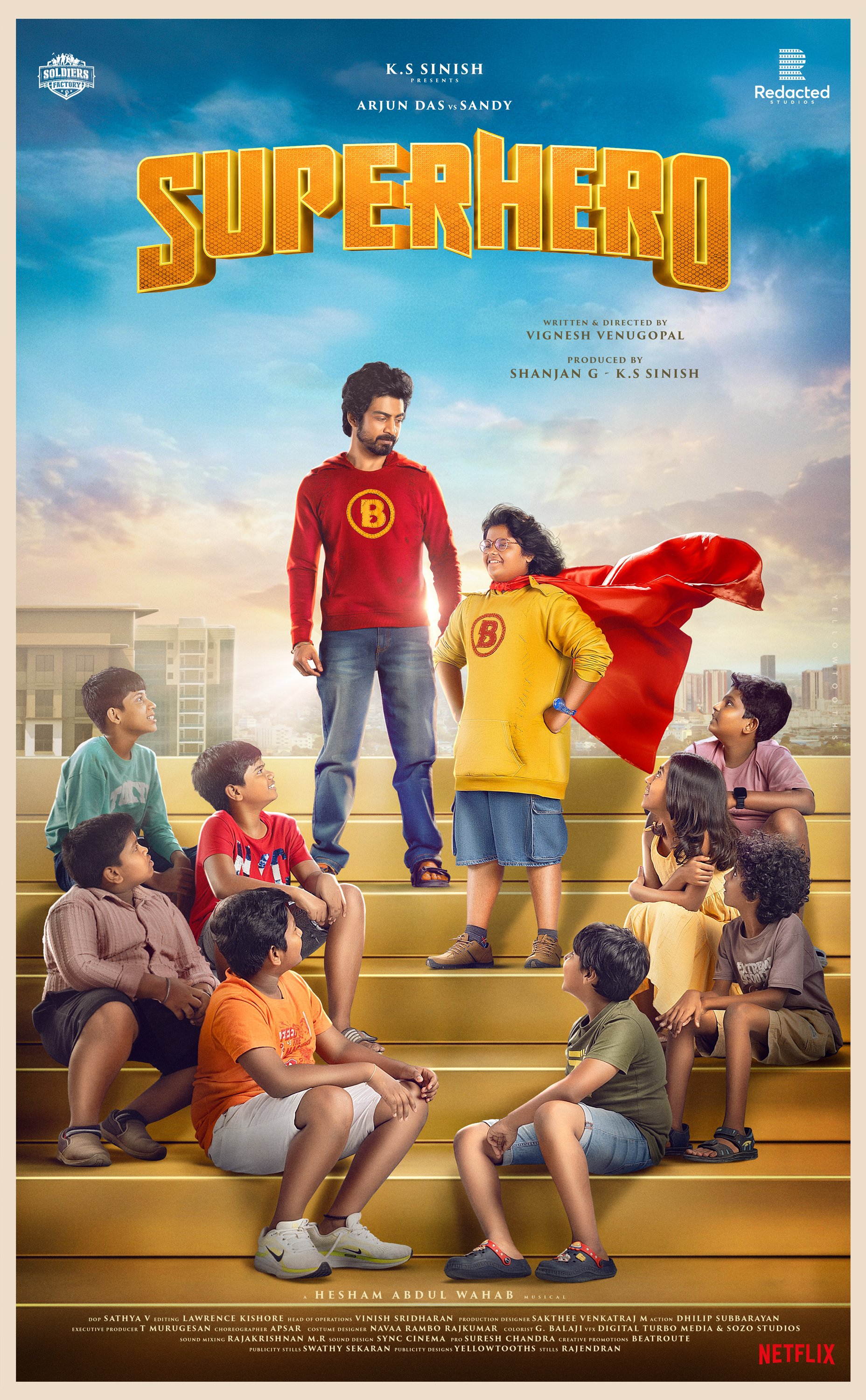 Super Hero movie first look poster featuring Arjun Das Super Hero movie first look poster featuring Arjun Das