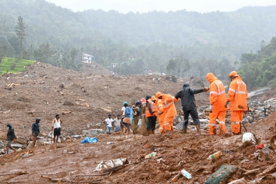 Rescue workers searching for survivors in Wayanad mudslide Rescue workers searching for survivors in Wayanad mudslide
