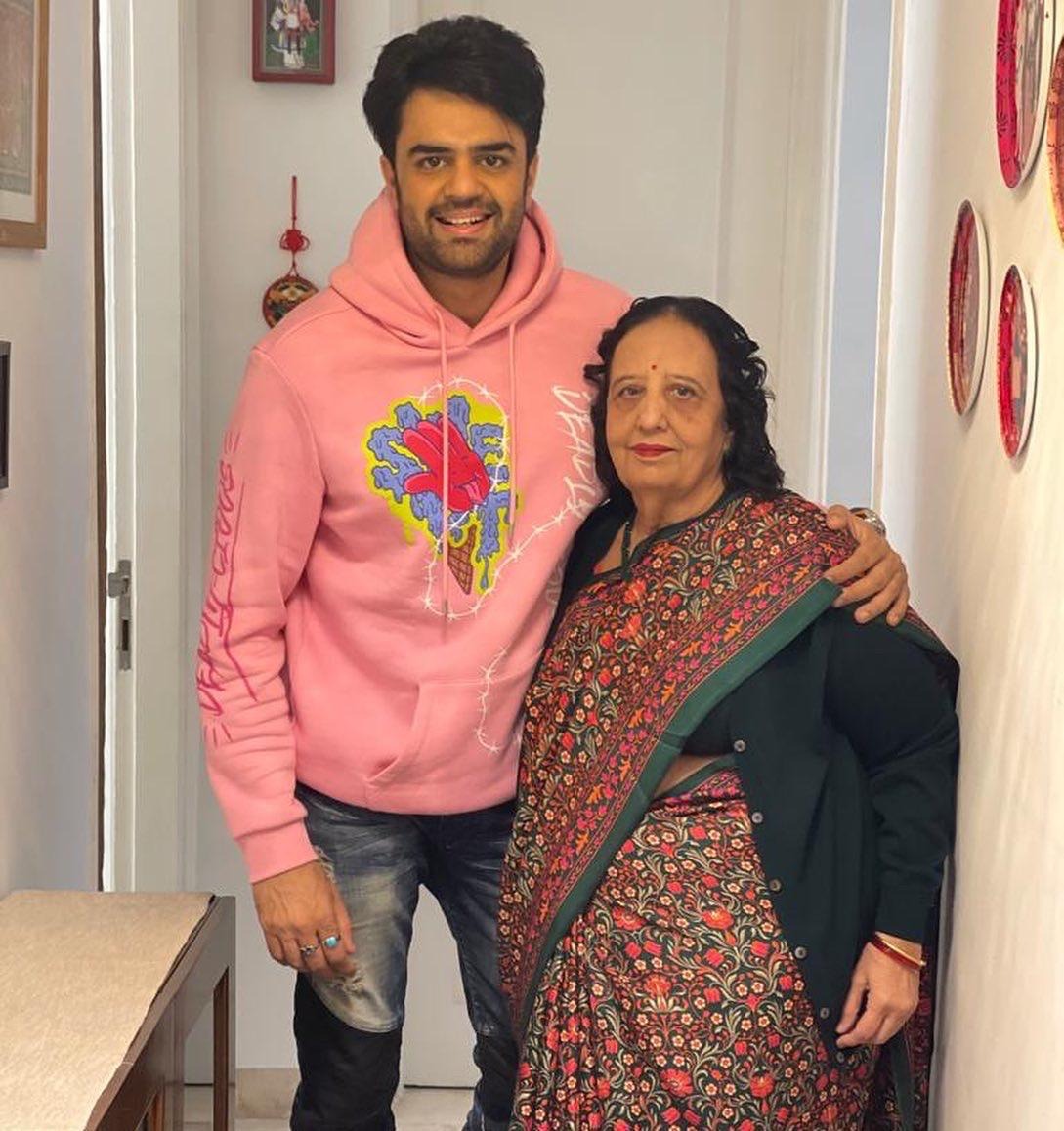 Maniesh Paul with his mother family photo Maniesh Paul with his mother family photo