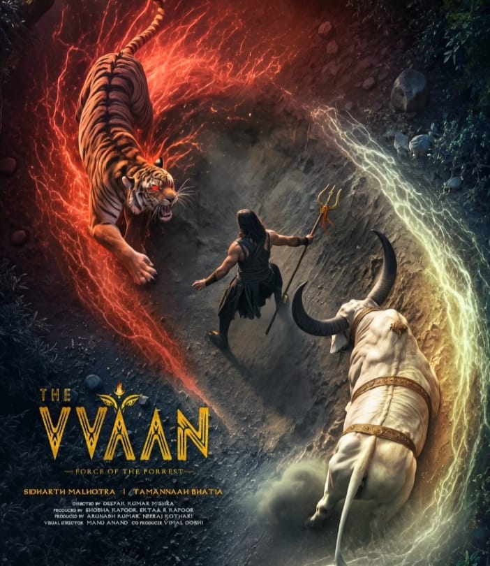 The Vvaan poster with Tamannaah Bhatia and Sidharth Malhotra symbolizing folklore conflict The Vvaan poster with Tamannaah Bhatia and Sidharth Malhotra symbolizing folklore conflict
