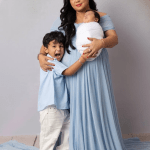 Bharti Singh holding baby Kaju with husband Haarsh Limbachiyaa Bharti Singh holding baby Kaju with husband Haarsh Limbachiyaa
