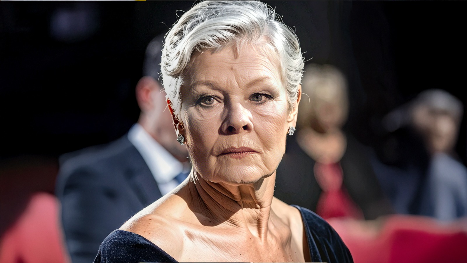 Judi Dench holding a dead rat prank box near a letterbox Judi Dench holding a dead rat prank box near a letterbox